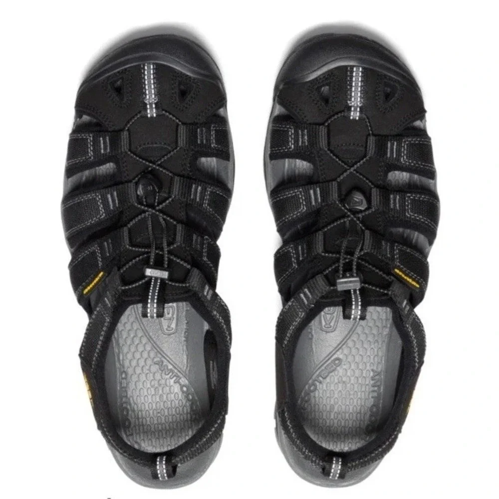 Keen Clearwater CNX Sandals Black Comfort Lace-Lock Bungee Waterproof Mens Sz 12
